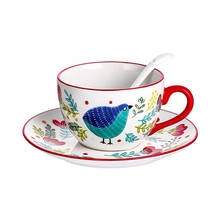 Tazas de café con pintura de arte raro, tazas de té y café de cerámica con plato, tazas de viaje, tazas de leche de té de China de hueso, vasos de grado superior 2024 - compra barato