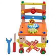 Children Wooden Assembled Chair Montessori Nut Set Combination Educational Toy Pretend Play DIY Handmade Toys Gift 2024 - buy cheap