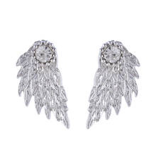 1 par de pendientes de aleación de amuleto de alas Vintage, pendientes de cristal para mujeres y hombres, accesorios de joyería de moda 2024 - compra barato