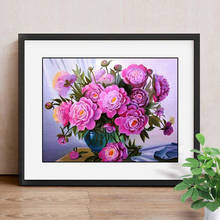 5D Diy Diamond Painting Flowers Handmade Cross Stitch Daimond Painting Diamond Embroidery Mosaic Full Round Drill 2024 - buy cheap