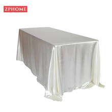 145x320cm White/Black Tablecloths Table Cover Rectangular Satin Tablecloth for Wedding Birthday Party Hotel Banquet Decoration 2024 - buy cheap