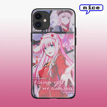 Zero dois darling no franxx anime macio silicone vidro caso do telefone capa para o iphone se 6s 7 8 plus x xr xs 11 12 mini pro max 2024 - compre barato