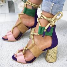 Zapatos informales de verano para mujer, sandalias con cuña, con cordones, punta estrecha, 2021 2024 - compra barato