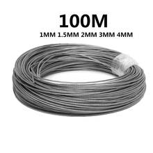 100M 50M304 Stainless Steel 1mm 1.5mm 2mm Diameter Steel Wire bare Rope lifting Cable line Clothesline Rustproof 7X7 2024 - buy cheap