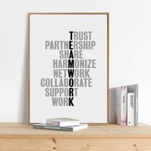 TeamWork Motivational Quotes Canvas Art Print Office Poster , Inspirational Quote Canvas Painting Poster Office Wall Art Decor 2024 - buy cheap