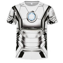 Camiseta de verão de moda direta da fábrica masculina armadura mecânica impressão casual camiseta de roupas masculinas para homem 2024 - compre barato