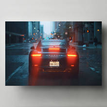 Modern Wall Art Canvas Paintings 911 Carrera Lights Black Sport Cars Back View Picture Living Room Decor Posters and Prints 2024 - buy cheap