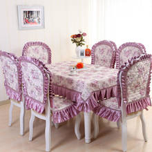 Mantel de mesa Pastoral de moda de lujo con encaje de algodón, cubiertas de silla rectangulares de estilo europeo, 2 estilos de comedor 2024 - compra barato