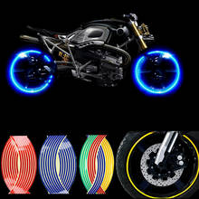 1 Juego de tiras impermeables populares para motocicleta, llanta de coche, calcomanía de rueda, cinta adhesiva reflectante 2024 - compra barato