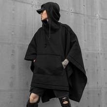 Autumn winter men oversized punk hip hop long hoodie black cape man gothic vintage streetwear hoodies pullover 2024 - buy cheap