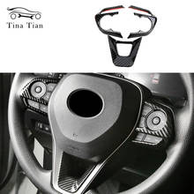 Steering wheel trim interior decoration frame auto accessories in carbon fiber plastic For toyota rav4 rav 4 xa50 50 2019 2020 2024 - buy cheap