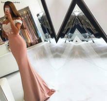Pink Bridesmaid Dress Off the shoulder Sleeveless Satin Long Formal Holidays Wear Party Pageant Gown Custom Made 2024 - buy cheap