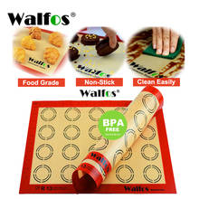 Антипригарный силиконовый коврик Walfos для выпечки, коврик для выпечки, инструменты для выпечки, коврик для раскатки теста, большой размер, для тортов, печенья, макарон 2022 - купить недорого