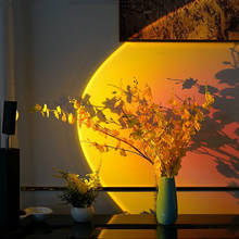 USB Rainbow Sunset Projector Atmosphere Night Light Home Coffee Shop Background Wall Decoration Colorful Lamp 2024 - buy cheap
