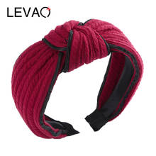 Повязка для волос LEVAO женская, однотонный ободок с узлом, аксессуар на голову 2024 - купить недорого