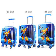 Cartoon kid's suitcase for boys trolley luggage bag travel suitcase with wheels chidren's gift box carry on cabin suitcase 20'' 2024 - buy cheap