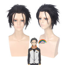 Natsuki Subaru Black Wig Rintarou Okabe Wig Cosplay Steins Gate Cosplay Re:Life in a Different World from Zero Adult Cosplay 2024 - buy cheap