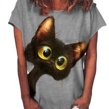 New for 2020 Fashion T Shirt for Women Men Cats Print 3D T Shirt Summer Short Sleeve T Shirts Women Cartoon Graphic T Shirts 2024 - buy cheap