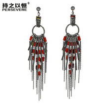 Korean Handmade Crystal Beaded long chain tassel earrings fashion jewelry for women bride wedding elegant Accessory 2024 - buy cheap
