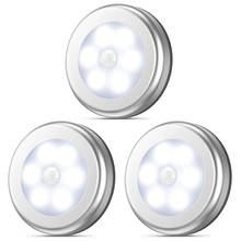 Dersoy PIR Motion Round Sensor Cabinet Light Auto Smart Night Lamp LED Light For Home Bedroom Wall Closet Kitchen Wardrobe Light 2024 - buy cheap