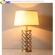FUMAT-lámpara clásica de tela de latón con diseño de hojas huecas, luz de mesa para decoración del hogar, de lujo, estilo del norte de Europa, E27, LED 2024 - compra barato
