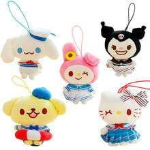 10cm novo kuromi kitty mymelody pompom purin cinnamoroll pelúcia japonês macio peluches marinha série boneca dos desenhos animados brinquedos de pelúcia 2024 - compre barato