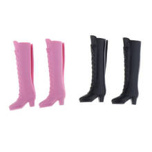 2Pairs Dolls Lace Up Boots, Pink Black White, For Blythe BJD Licca Momoko Azone Dolls, 30cm Dolls Dress Up Accessory 2024 - buy cheap