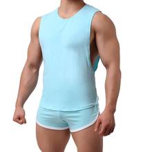 Майка мужская без рукавов, мягкая хлопковая рубашка, топ для фитнеса, трико для бодибилдинга, одежда для сна 2024 - купить недорого