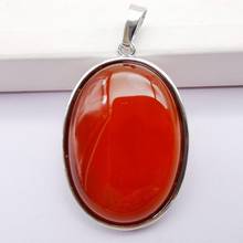 Natural Red Carnelian Stone Bead Oval GEM Pendant Jewelry S936 2024 - buy cheap
