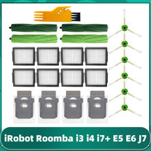 Роликовая боковая щетка, колесный фильтр Hepa, сменный мешок для пыли для iRobot Roomba i3 i4 i7 + E5 E6, деталь 2024 - купить недорого