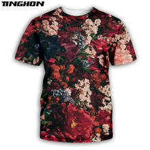 XS-7XL Summer New style Male Female t shirt painting rose flower Printed novelty T shirts streetwear Casual Stylish Tops 19 2024 - buy cheap