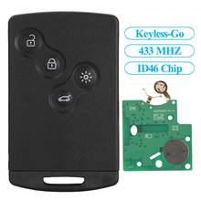 Jingyuqin Smart Card 433MHZ ID46 Chip For Renault Megane Scenic Laguna Koleos Clio 4 Buttons Remote Car Key Control Keyless-Go 2024 - buy cheap