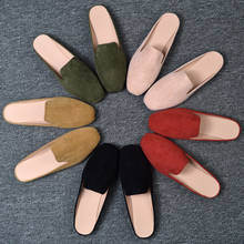 Sandálias femininas casuais de camurça, chinelos de salto baixo, sapatos de verão, sandálias femininas para áreas externas, tamanhos 34-44 2024 - compre barato