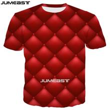 Jumeast-Camiseta con estampado 3D para hombre y mujer, ropa Harajuku con patrón rojo de gran tamaño, cuello redondo, manga corta, deportiva, Tops 2024 - compra barato