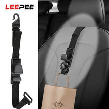 LEEPEE Car Seat Back Hooks Car Headrest Hanger Grocery Bag Hanger Holder Dual Hook Adjustable Auto Fastener Clip Car-styling 2024 - buy cheap