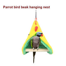 Triangle Bird Parrot Nest Soft Plush Parrot Hammock Warm Hanging Bed For Pet Cave Cage Hut Tent Toy House For Small Animals 2024 - buy cheap