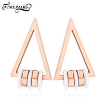Earrings 2020 Trend Unique Triangle Geometric Ceramic Earrings Women New Fashion Unusual Accessories Christmas Girl Gifts 2024 - buy cheap