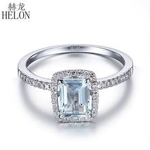 Helon anel de casamento e noivado, cor sólida 14k ouro au585 esmeralda natural com pedras preciosas para mulheres 2024 - compre barato