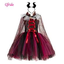 Kid Girls Halloween Witch Costume With Wizard Headband Cape Sparkly Tutu Tulle Dresses Carnival Party Fancy Decor 2-10 Years 2024 - buy cheap