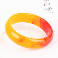 Brazalete de Jade rojo y amarillo Natural para hombre y mujer, joyería fina tallada auténtica, amuleto, accesorios de moda, regalos de la suerte 2024 - compra barato