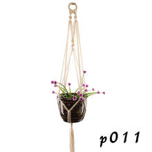 Macrame corda de flor cabide de vaso, de algodão linho vaso de flores suspenso cesta de corda de flor vaso de flores e cesta de plantio 2024 - compre barato