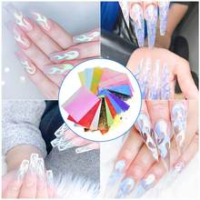 16 pcs/set Fire Nail Holographic Strip Tape Nail Art Stickers Laser Hollow Stickers Fires Stripe Sticker DIY Foil Decal Sticker 2024 - buy cheap