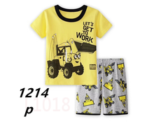 Pijama infantil de algodão para meninos, conjunto de roupa de dormir de mangas curtas de algodão para crianças, 2021 2024 - compre barato