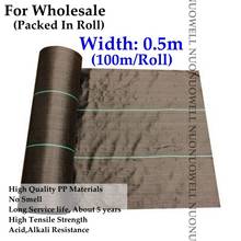 Width:0.5m 100m/Roll 90gsm Anti-UV Black Weed Control Mat Greenhouse Planting Weeding Control Mat Plastic Mulch Film 2024 - buy cheap