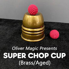 Super chop cup (latão/envelhecido) truques de magia bola aparecer desaparecer magia mágico fechar as ilusões de rua truques mentalismo adereços 2024 - compre barato