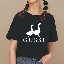 Camiseta con estampado de pato para mujer, remeras informales Harajuku de manga corta de algodón, camisetas de talla grande de calle con cuello redondo, Tops 2024 - compra barato