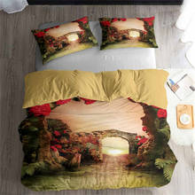 Juego de cama HELENGILI 3D, juego de cama con estampado de bosque y Dreamland, ropa de cama con funda de almohada, Textiles para el hogar # MJSL-98 2024 - compra barato