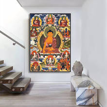 Sakyamuni tela de pintura impressa, imagem de parede para sala de estar e corredor, poster artístico 2024 - compre barato