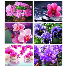 Periwinkle pansies orchid flower Diy Diamond Painting full square round 5d mosaic diamond Embroidery cross stitch kitsZP-2045 2024 - buy cheap