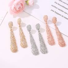 Exaggeration Punk Gold Color Long Metal Dangle Earrings for Women Sparkly Water Drop Statement Earrings 2020 Fashion Jewelry 2024 - buy cheap